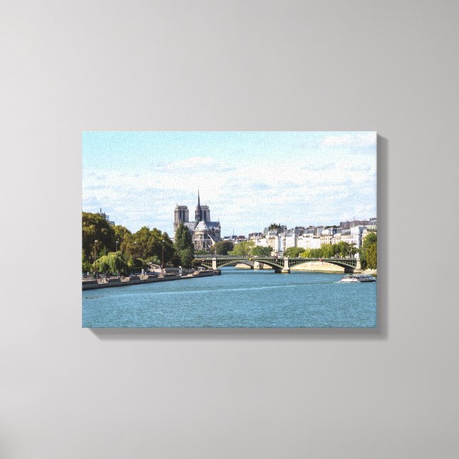Toile Vue de Notre Dame de Paris depuis le Pont d'Auster (Recto)