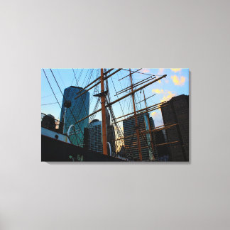 Toile Vue de NYC depuis le port maritime de South Street