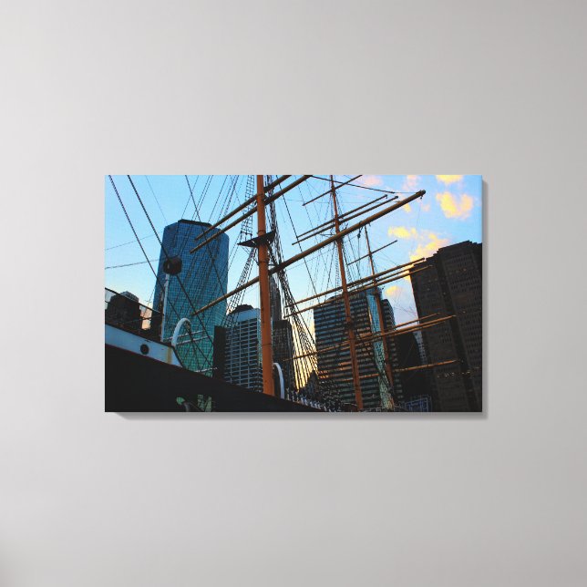 Toile Vue de NYC depuis le port maritime de South Street (Recto)