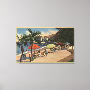 Toile Vue de plage devant St Catherine d'hôtel