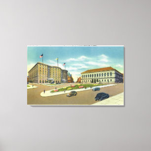 Toile Vue de plaza et de carré de Copley du public