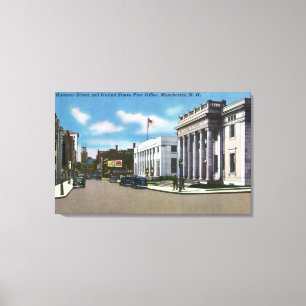 Toile Vue de rue de Hannovre du bureau de poste