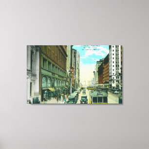 Toile Vue de rue du marché de rue de Grant