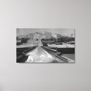 Toile Vue de Seward, Alaska de la photographie du pont