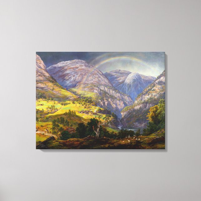 Toile Vue de Stalheim en Norvège (Johan Christian Dahl) (Recto)