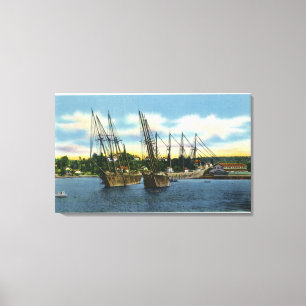 Toile Vue de vieux naufrages dans le port
