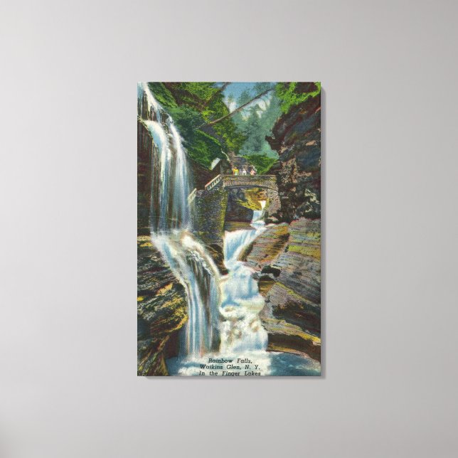 Toile Vue des chutes Rainbow et du pont (Recto)
