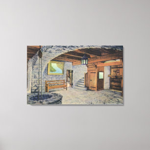 Toile Vue des drapeaux américains, britanniques et franç