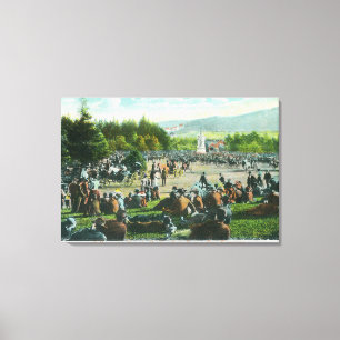 Toile Vue des foules à Golden Gate Park en décembre