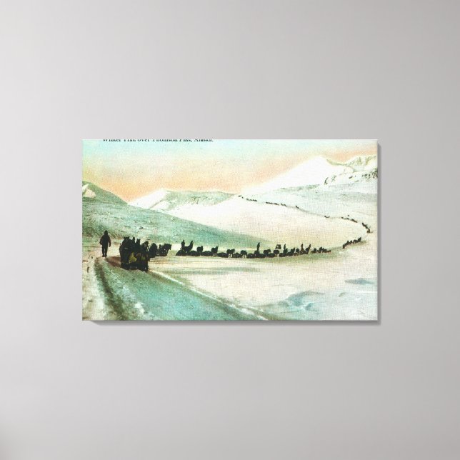 Toile Vue des grimpeurs de sentiers d'hiver (Recto)