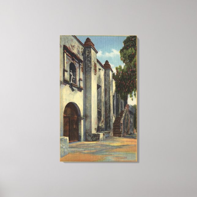 Toile Vue des portes et escaliers de la mission (Recto)