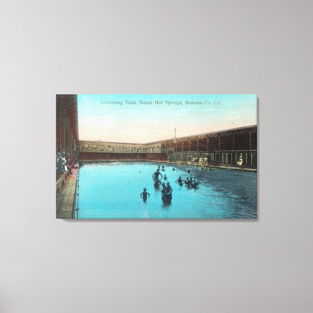 Toile Vue des sources thermales de TankBoyes, CA (Recto)