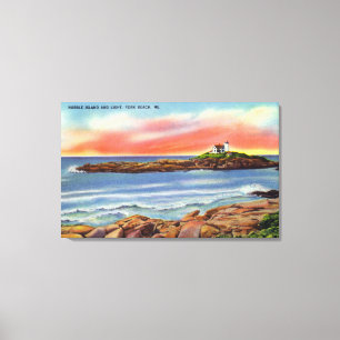 Toile Vue d'île de protubérance et du phare