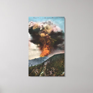 Toile Vue d'incendie de forêt en montagnes