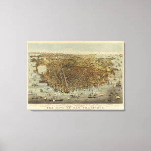 Toile Vue d'oeil d'oiseaux de San Francisco
