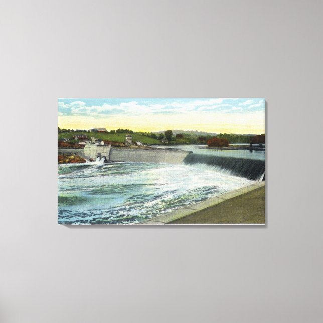 Toile Vue du barrage Libby-Dingleys (Recto)