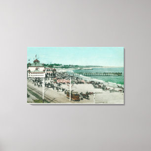 Toile Vue du casino, de la plage, et du pilier