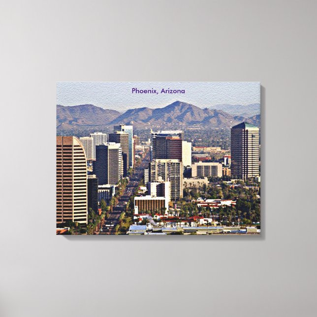 Toile Vue du centre de Phoenix, Arizona (Recto)