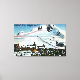 Toile Vue du pavillon Timberline, mont Hood en hiver