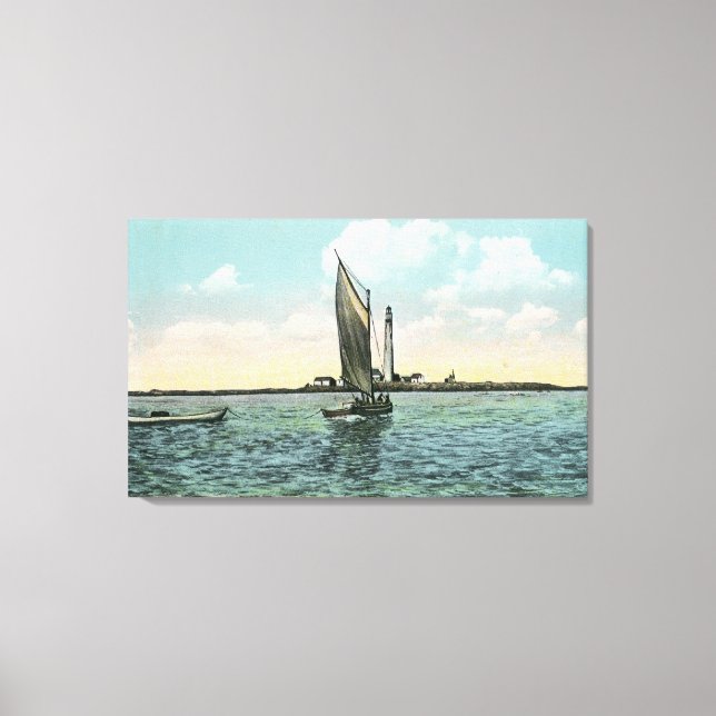 Toile Vue du phare de Boon Island au large de York (Recto)