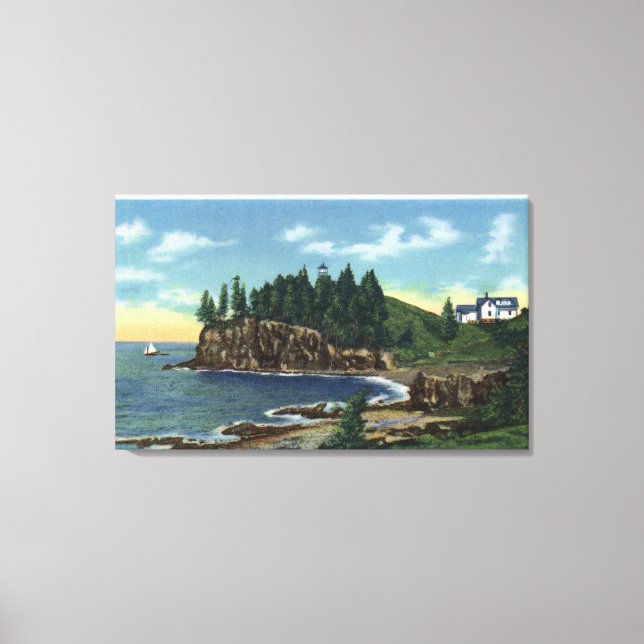 Toile Vue du phare de Owl's Head (Recto)