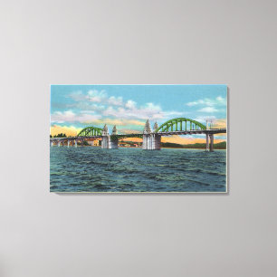 Toile Vue du pont de rivière de Siuslaw