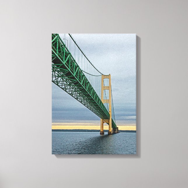 Toile Vue du pont Mackinac du lac Michigan 2 (Recto)
