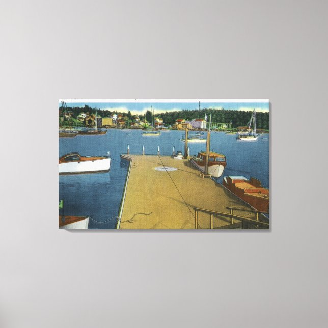 Toile Vue du port de East Side Yacht Club (Recto)