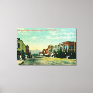 Toile Vue du sud de sixième rue de chemin de fer