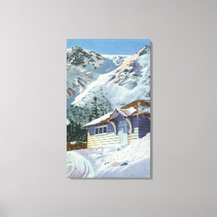 Toile Vue d'un abri de ski de Service Forestier des USA