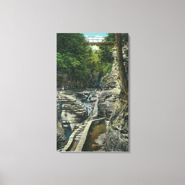 Toile Vue d'un pont de suspension (Recto)