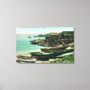 Toile Vue d'un village de pêche chinois