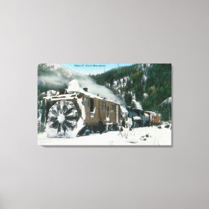 Toile Vue d'une chasse-neige rotatoire dans les