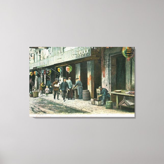 Toile Vue d'une rue dans Fish Alley (Recto)