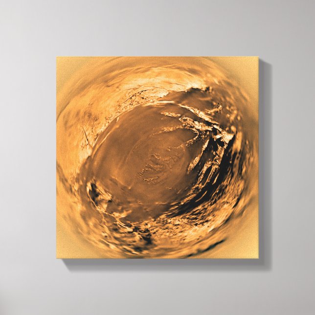 Toile Vue en oeil de poisson de la surface de Titan (Recto)