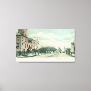 Toile Vue extérieure de la bibliothèque publique sur Pèr