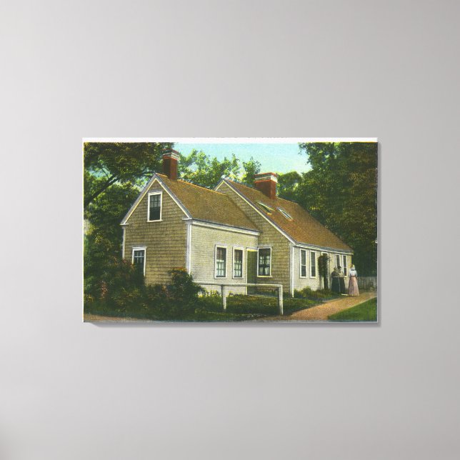 Toile Vue extérieure de la plus ancienne maison de la vi (Recto)
