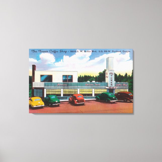 Toile Vue extérieure de la tour Coffee Shop (Recto)