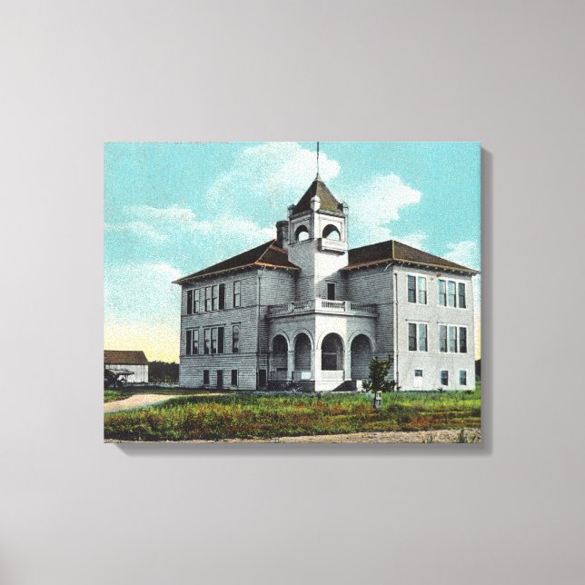 Toile Vue extérieure de l'école de grammaire (Recto)