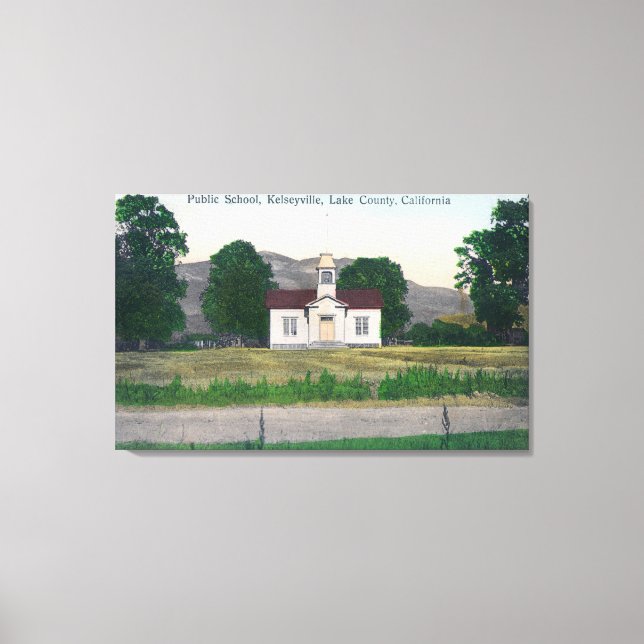 Toile Vue extérieure de l'école publique (Recto)