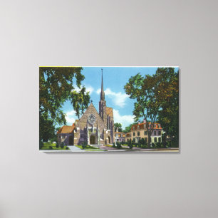 Toile Vue extérieure de l'église et de la cure de St