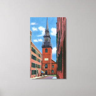 Toile Vue extérieure de vieille église du nord