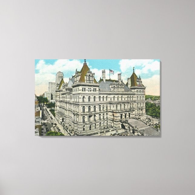 Toile Vue extérieure du Capitole de l'État et du bureau (Recto)