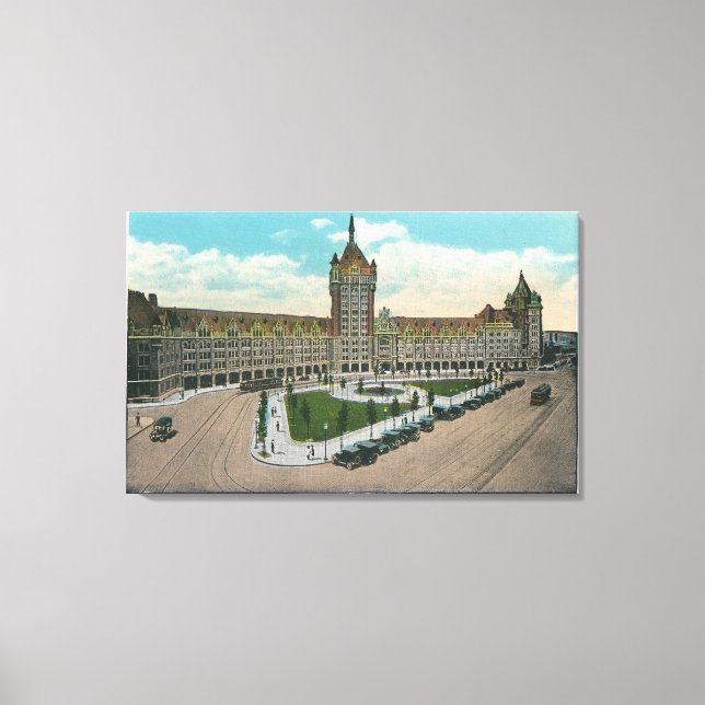 Toile Vue extérieure du D & H et du Journal (Recto)