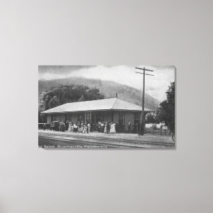 Toile Vue extérieure du dépôt ferroviaire