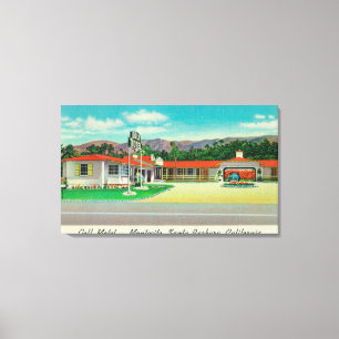 Toile Vue extérieure du motel de golf, Montecito