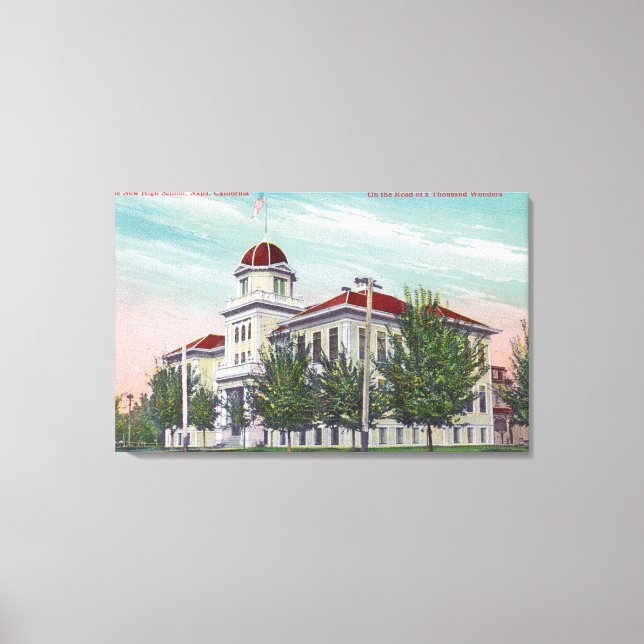Toile Vue extérieure du nouveau lycée Napa, CA (Recto)