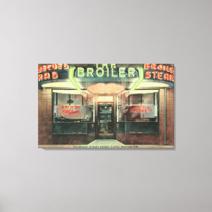 Toile Vue extérieure du restaurant de grilleur