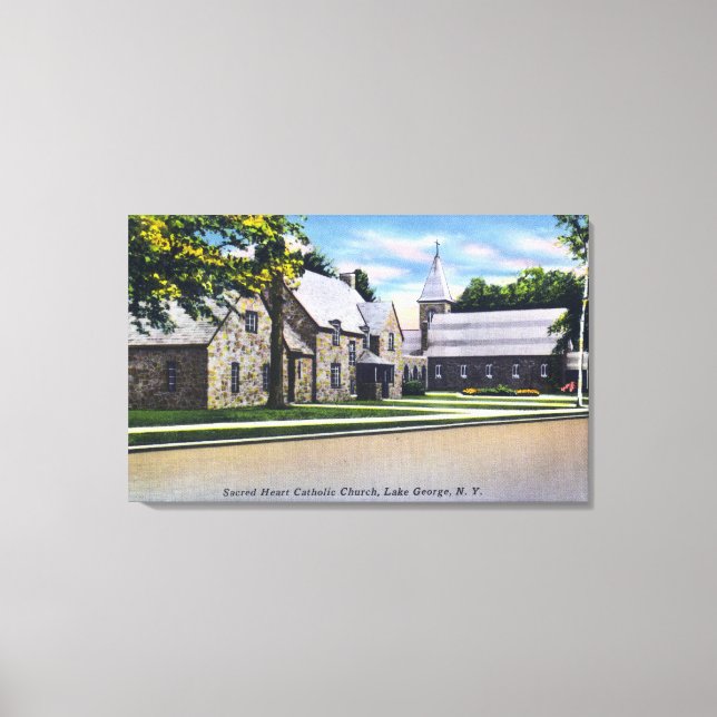 Toile Vue extérieure du Sacré-Coeur catholique (Recto)