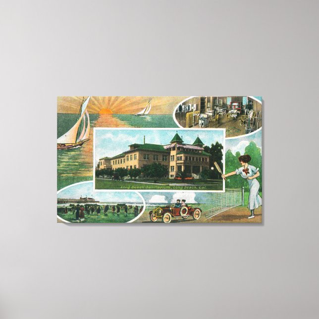 Toile Vue extérieure du Sanitarium et vues Pittoresques (Recto)